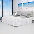 thumbnail image 3 of Meitianfacai Solid Color Wraparound Elastic Bed Skirt Stretchy Built-in Bed Apron, 3 of 9