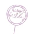 thumbnail image 1 of Wweixi Round Happy Birthday Letter Cake Topper Handmade Cake Topper Acrylic DIY Cupcake Cake Smash Candle Party Handmade Stick, 1 of 9