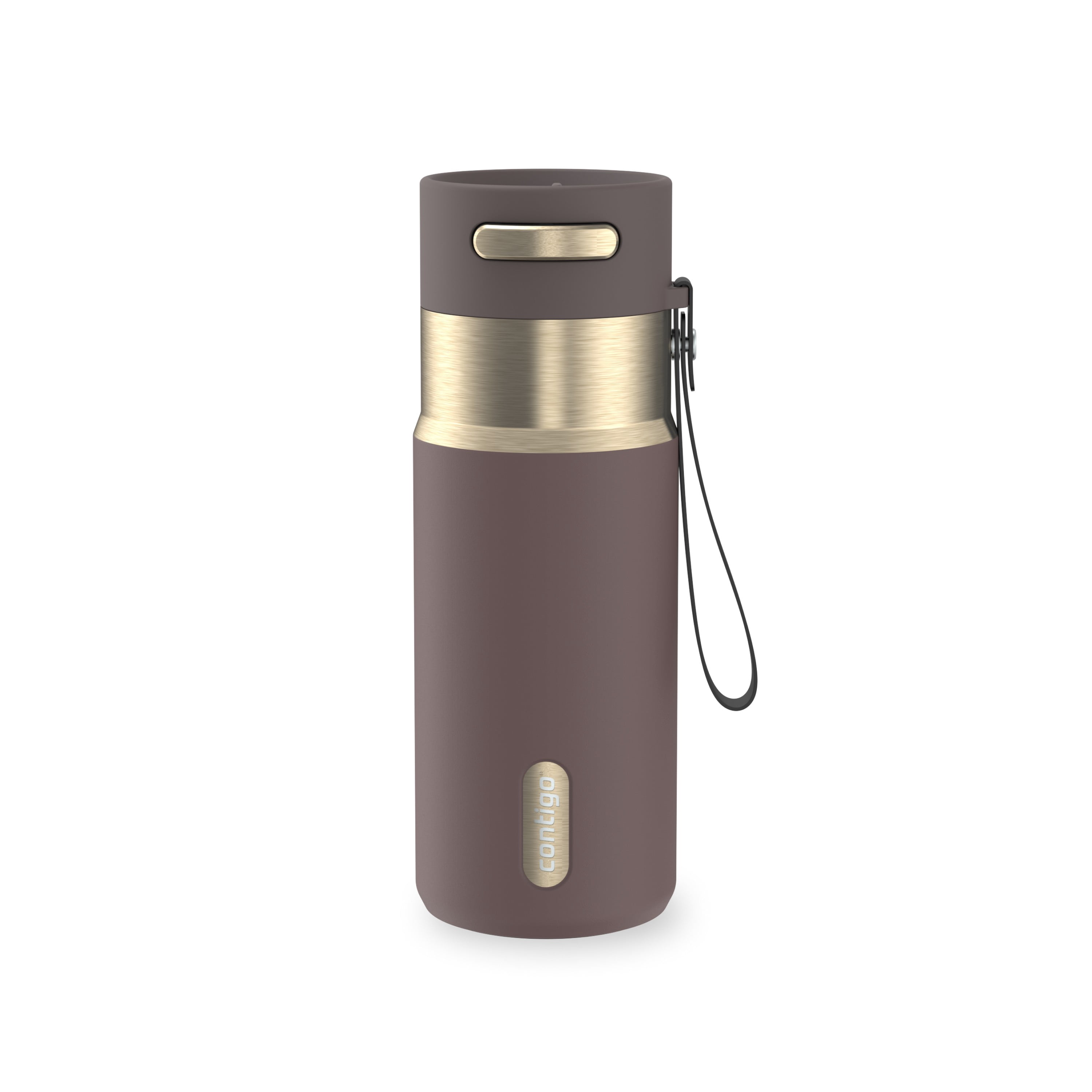 Bouteille d’eau isolée en acier inoxydable Contigo AutoSeal avec courroie de transport, 473 ml (16 oz) – antifuite, sans BPA, sans plomb, lavable au lave-vaisselle