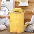 thumbnail image 5 of Stylish Patterned Linen Laundry Hamper Large Open Top Breathable Fabric For Bedroom Bathroom Durable Easy Design, 5 of 5