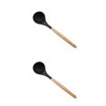 thumbnail image 2 of relayinert Kitchenware Wooden Handle Silicone Shovel Spoon Colander Brush Spatula Tool Spoon 2Set, 2 of 6