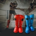 thumbnail image 2 of Tignapoo XL Size Blue Shin Guards for Karate and Combat Sports Training - Durable Leather Protection for Boxing, Muay Thai, and Gym Activities, 2 of 6