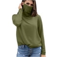 thumbnail image 3 of BiZtdJrK Womens Sun Protection Going Out Shirts with Face Mask Summer Breathable Long Sleeve Sunshirt Rash Guard Beach Tops Mint Green M Spring Savings, 3 of 5