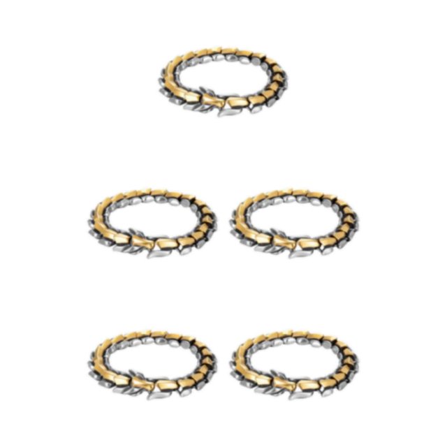 maskred Fashionable Gothic Punk Dragon Scale Bangle 48 inches Durable and Striking Light Gold 8.26 Inch 5Set