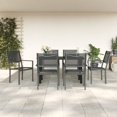 thumbnail image 1 of vidaXL 7 Piece Garden Dining Set Black Steel and Textilene, 1 of 5