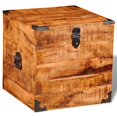 thumbnail image 1 of vidaXL Coffre de Rangement en Bois de Manguier Brut Cubique, 1 of 5