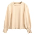thumbnail image 1 of MeetoTime Kids Girls Fall Long Sleeve Crew Neck T-Shirt Base Layer Tops 2024 Cotton Soft Solid Color Undershirt, 1 of 3