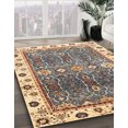 thumbnail image 2 of Ahgly Company Indoor Round Abstract Coffee Brown Oriental Area Rugs, 4' Round, 2 of 6