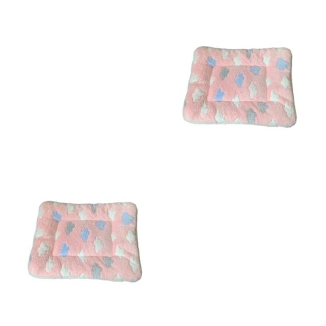 relayinert Polyester Washable And Machine Washable Pet Mat For Easy Cleaning Soft And Breathable Pet Bed Pink cloud 30*40cm 2Set