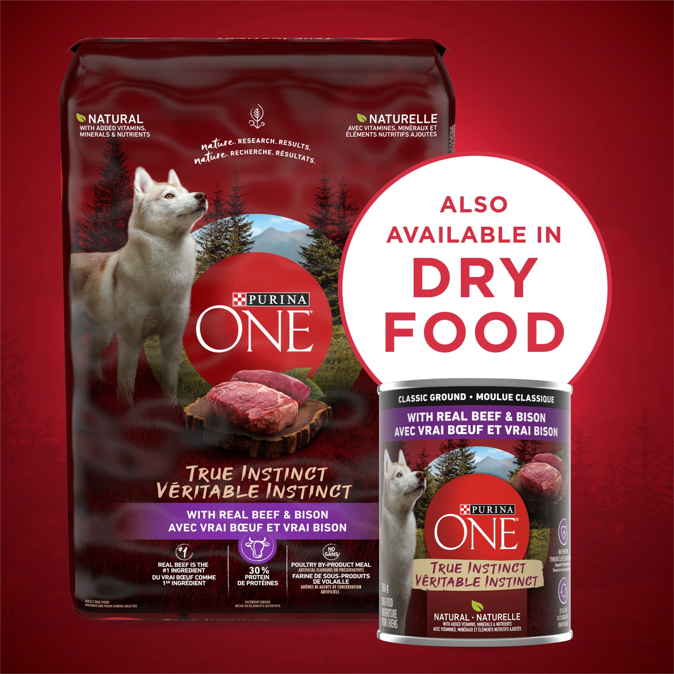 Purina ONE True Instinct Emballage Assorti Tendres Morceaux en Sauce, Nourriture Humide pour Chiens, 368g x 24