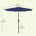 thumbnail image 4 of Parasol de Patio 7,5 Pi, Parasol de Table d'Extérieur pour Terrasse, avec 8 Baleines, Double Inclinaison, Base Non Incluse, Bleu, 4 of 7