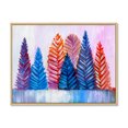 thumbnail image 3 of Designart Abstract Christmas Trees Traditional Floating Frame Wall Art, 3 of 4