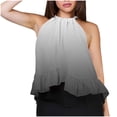 thumbnail image 2 of Weiqiqre Womens Tops Adjustable Tie Neckline Ruffle Hem Sleeveless Flowy Halter Tops, 2 of 6