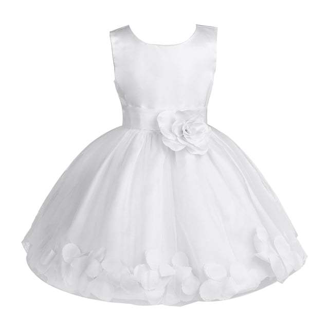 TiaoBug Robe de Soirée d'Été en Dentelle Pailletée Taille Brillante Fleurie Robe de Concours Blanche 12