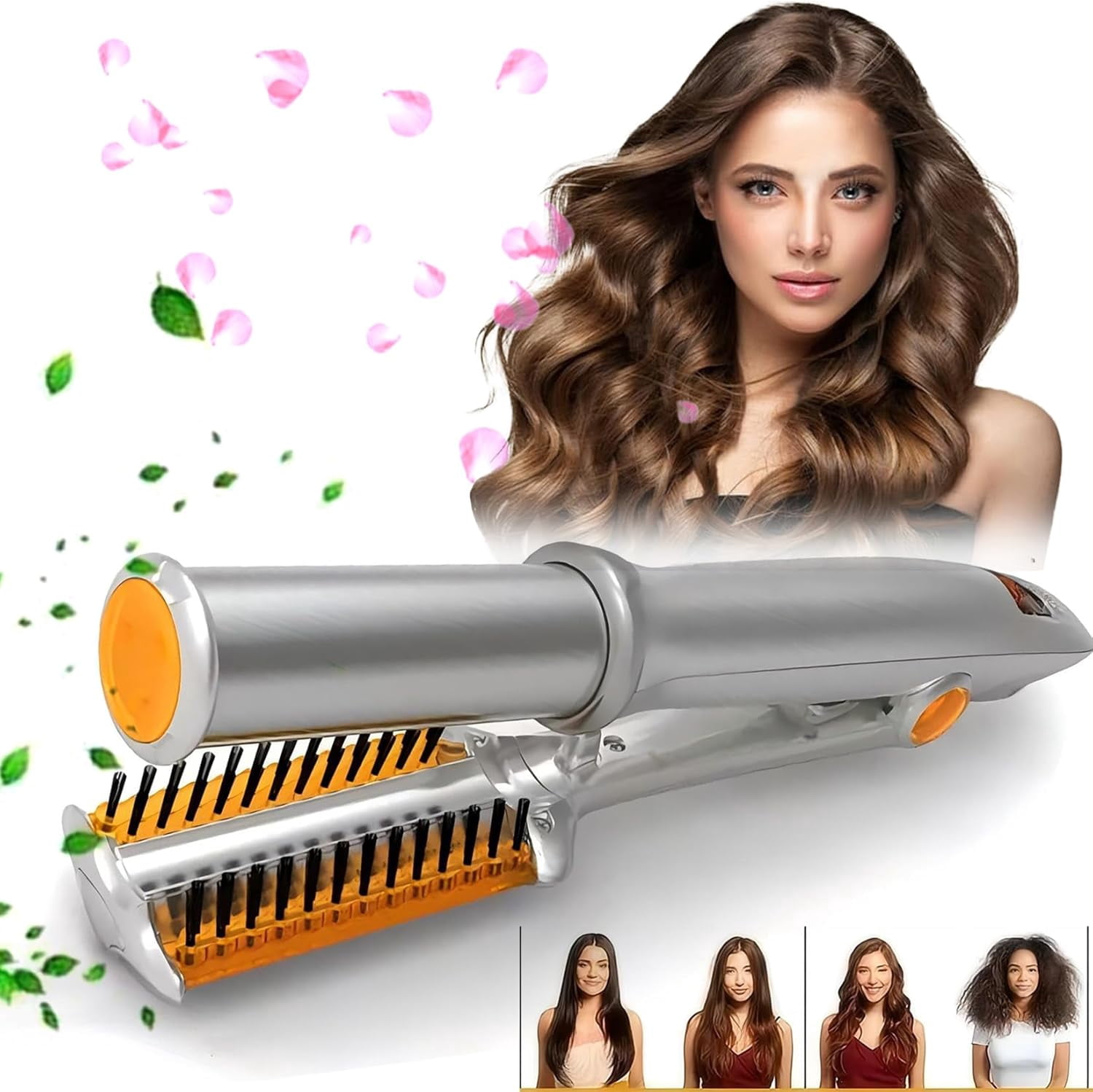 2 in 1 Straightener and Curling Iron, 3 Heat Temperature Adjustable Hair Waver, 60-Second Heat-up, Auto-Off, Dual Voltage, Swivel Cord, Easy to Use for All Dry and Wet Styling
