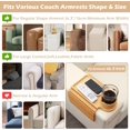 thumbnail image 2 of Couch Cup Holder Tray in Large Couch Arm Table Bamboo Sofa Clip on Tray Table with Ratated Phone Holder for Couch Armrest Tray for Drink Snacks Remote Phone, 2 of 6