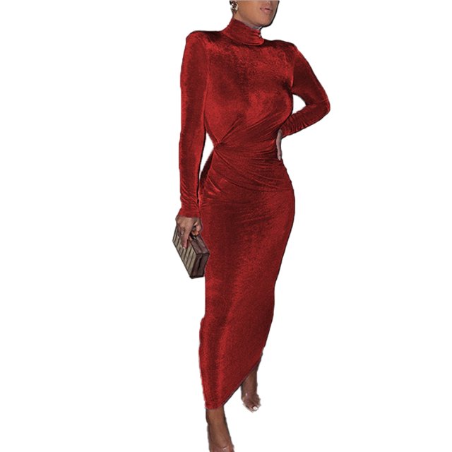 U.Vomade Combinaison Longue Aguichant pour Femmes à Manches Longues, Col Montant, Mode, Simple, Couleur Unie, au-Dessus du Genou, Élégante, Pyjama Aguichant, Robe de Fête d'Anniversaire