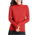 thumbnail image 4 of Penkiiy Chandails d'Automne pour Femmes 2024, Chandail Léger et Doux pour Femmes à Col Rond, Manches Longues, Tricot, Haut, TG Rouge, 4 of 7