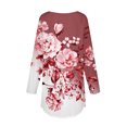 thumbnail image 5 of DPTALR Womens Round Neck Printing Fall Blouses Smocked Long Sleeve Shirts Tops, 5 of 5