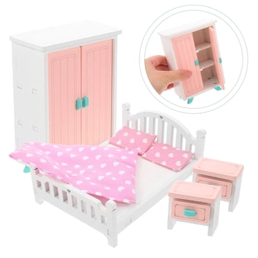 BRIGHTFUFU Ensemble de Meubles Mini Maison de Poupée 7 Pcs pour Enfants