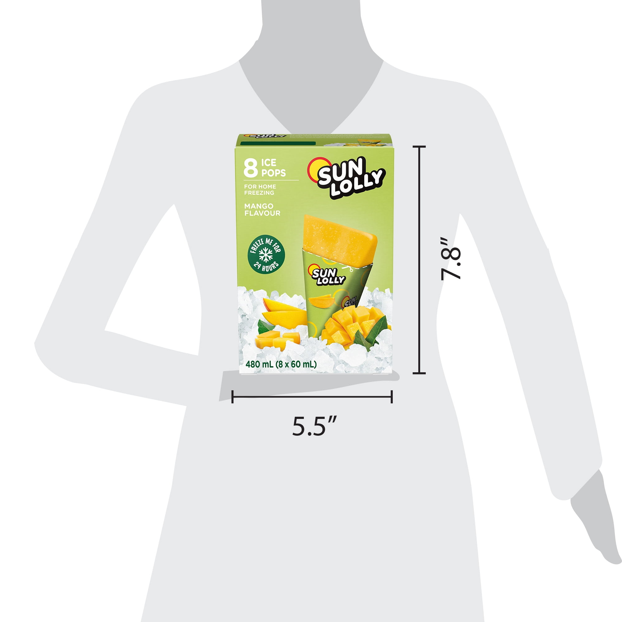 Sun Lolly Sucettes Glacées Saveur Mangue - 8 Unités