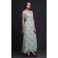 thumbnail image 4 of Bimba Robe Longue Maxi à Imprimé de Feuilles de Bleuet pour Femmes, Corsage Smocké - X-Grand, 4 of 7