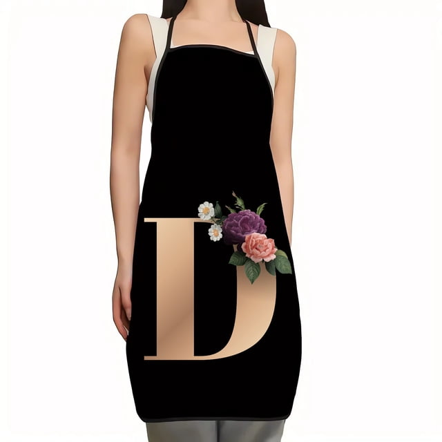 EGNMCR Apron Flower Letter Pattern Kitchen Fouling Apron Letter Print Series Apron Apron Apron