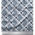 thumbnail image 1 of Soimoi Moss Georgette Fabric Diagonal Check Print Fabric by The Yard 42 Inch Wide, 1 of 5