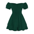 thumbnail image 2 of Kcodviy Women's Solid Color Ruffle Leopard Romper one Neck Short Sleeve Suits Up Europe and The United Womens Summer Jumpsuits and Rompers States Straps Jumpsuit Shorts, 2 of 4