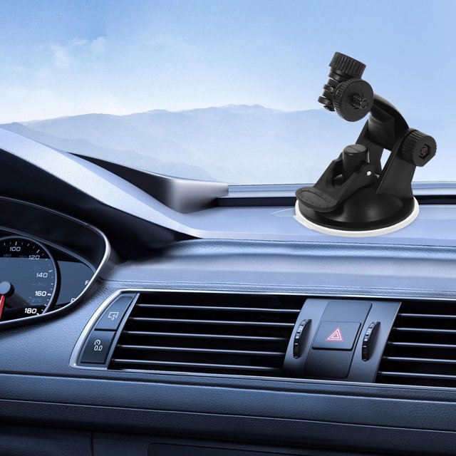 LITINKIMI Dash Cam Suction Mount Adjustable Angle Black Durable Rubber and ABS Car Camera Holder