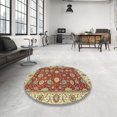 thumbnail image 3 of Ahgly Company Indoor Square Abstract Fire Brick Red Oriental Area Rugs, 5' Square, 3 of 6
