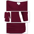 thumbnail image 3 of Matchstick Women's 3/4 Sleeve Basic Drape Top with Side Shirring, 3 of 4
