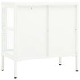 thumbnail image 3 of vidaXL Sideboard White 70x35x70 cm Steel and Glass, 3 of 5