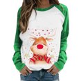 thumbnail image 1 of Kmbangi Women Casual Tops Long Sleeve Printed Color-Contrast T-Shirt, 1 of 2