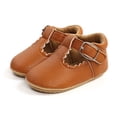 thumbnail image 1 of Zwiiyzr Infant Toddler Girls Soft Sole Shoe Non Slip Prewalker Shoe Newborn Baby Summer Princess Shoes Coffee, 1 of 8