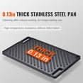 thumbnail image 2 of KFFKFF Dual-Sided Grill/Griddle, Cast Iron Cookware of 9.7"x16.7", Pre-Treated Rectangular Griddle Pan, Non-Stick Family Pan with Handles, Flat Top Plate for BBQ and Gas Grill, Black, 2 of 9