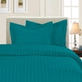 thumbnail image 1 of Mocassi 3-Piece Striped Duvet Cover Set, 1500 Thread Count, Button Closure - Cooling, Breathable Material- Wrinkle, Fade, Stain Resistant, Full/Queen, Turquoise, 1 of 4