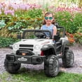 thumbnail image 2 of VOLTZ TOYS Jeep 12V Kids Ride On Car Toy with Open Doors, Working Searchlights, Parental Remote Control & LED Headlights - White, 2 of 7