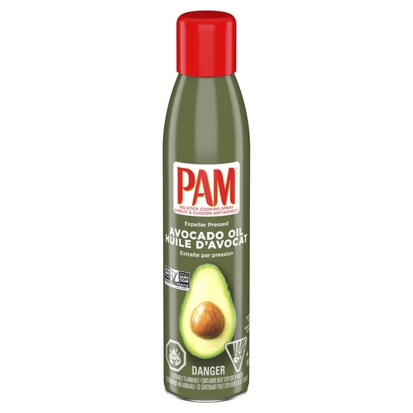 PAM® Non‑GMO Avocado Oil – Expeller-Pressed – Non‑Stick Cooking Spray Coating – 1 x 141 g