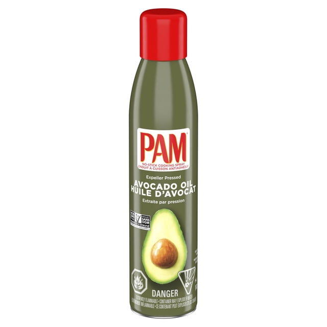 PAM® Non‑GMO Avocado Oil – Expeller-Pressed – Non‑Stick Cooking Spray Coating – 1 x 141 g