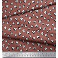 thumbnail image 3 of Soimoi Rayon Fabric White Heart Printed Fabric 1 Yard 56 Inch Wide, 3 of 5