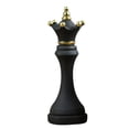 thumbnail image 1 of fastboy Pièces d'Échecs Statue avec Peinture Dorée Résine Cadeau pour Bureau Salon Bureau Forme Cheval Noir Forme Reine Noire, 1 of 6