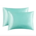thumbnail image 1 of Silk Pillowcase for Hair and Skin Simulated Silk Pillowcase for Hair and Skin - Simulated Silk Pillowcase 2 Sets 20X26 Inches with Envelope Closure, Gift for Women Men, 1 of 5