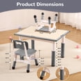 thumbnail image 4 of Kids Table and 4 Chairs Set Height Adjustable Toddler Arts & Crafts Table for Ages 2-10 Easy to Wipe Multi-Activity Kids Table and Chair Set Non-Slip Table Legs for Home, Classroom & Daycare WoodColor, 4 of 9