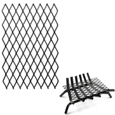 Feltree Wood Stove Grate - Heavy Duty Steel Fireplace Grate Steel Fireplace Mesh Heat Sturdy Log Fire Grates for Family Gatherings