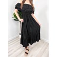 thumbnail image 2 of Women's Boho Peasant Dress Off Shoulder Short Sleeve Ruffle Maxi Dresses, 2 of 5