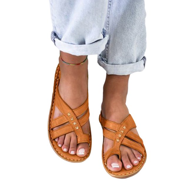 Woobling Women's Wedges Solid Color Slippers Backless Slides Non Slip Shoes Women Soft Open Toe Brown 10