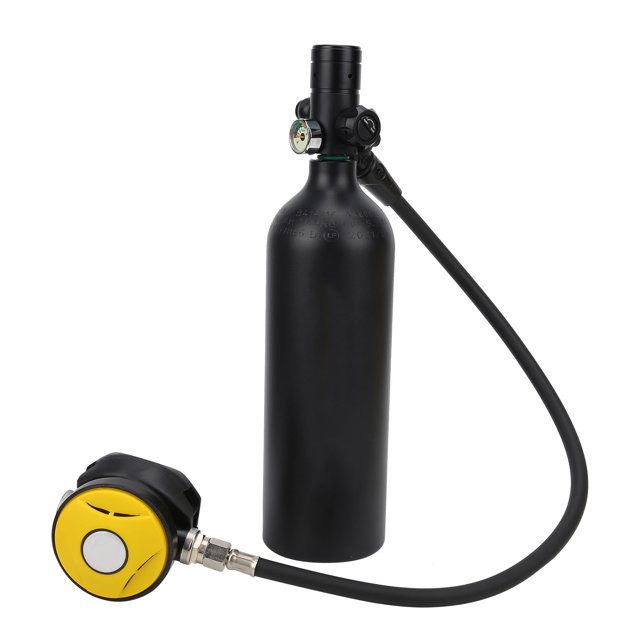 Octpeak 1L Réservoir d'Oxygène de Plongée, 1L Réservoir d'Oxygène de Plongée Ensemble Portable Kit de Respiration Sous-Marine Équipement de Réservoir de Plongée, Kit de Respiration de Plongée