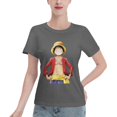 thumbnail image 1 of T-Shirt Basique à Manches Courtes pour Femmes une Pièce Luffy, 1 of 6