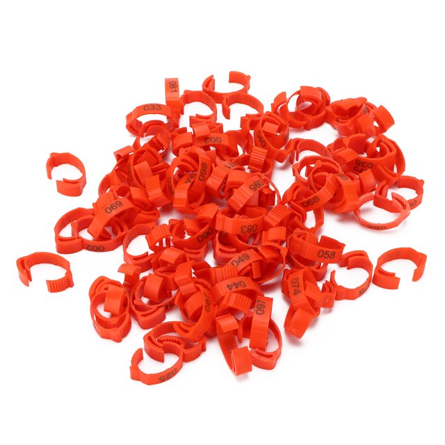 Chicken Foot Rings, Retractable Six Card Slots 10pcs/set Poultry Leg Bands Safe And Non- For Poultry For Outdoors For Daily For Home Red